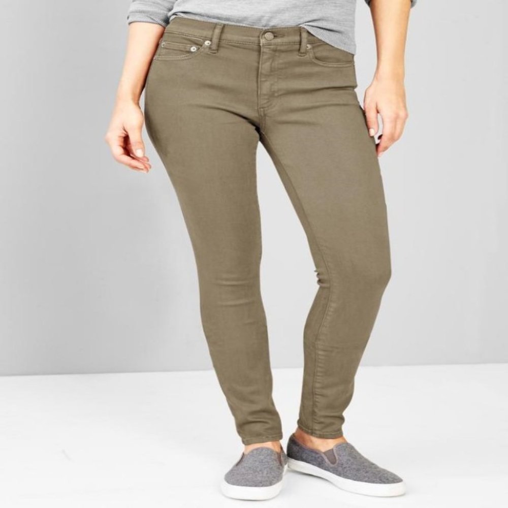 GAP 1969 | Mid Rise Skinny Jeans - Olive Green Size 29